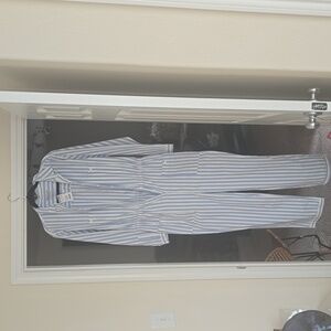 Urban Outfitters Light Blue and White Striped Apparel